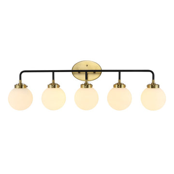 Caleb Brass Vanity Wall Sconce Frosted